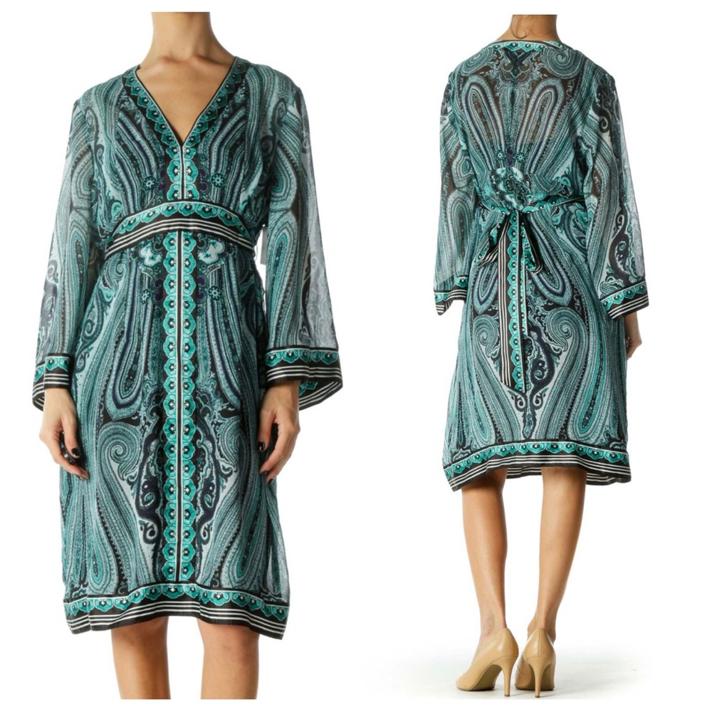 INC International Concepts floral dress midi boho cottagecore paisley print NEW